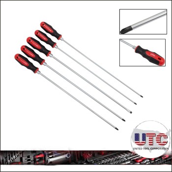 Csavarhúzó klt. extra hosszú PZ2-PZ3 - PH2-PH3 5 db-os - UTC (800024-UTC) Csavarhúzó klt. extra hosszú PZ2-PZ3 - PH2-PH3 5 db-os - UTC (800024-UTC)