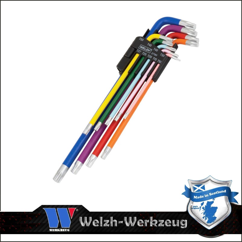 Torxkulcs klt. extra hosszú T10 - T50 - színes 9 r.- Welzh (2790-WW)