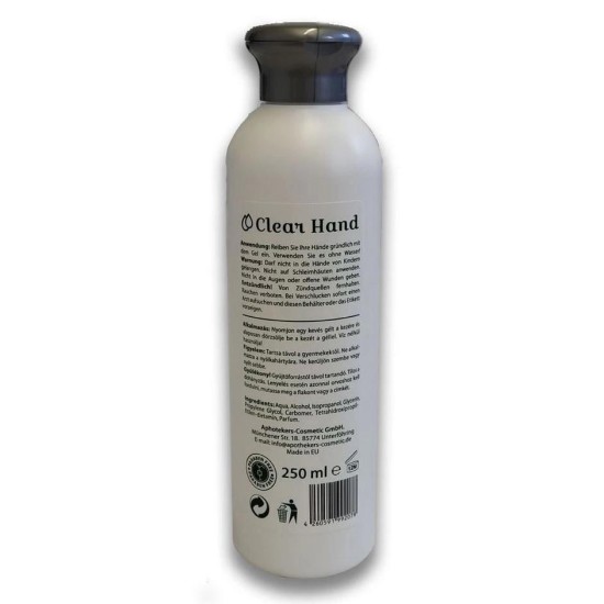 Kézfertőtlenítő gél - antibakteriális - 250 ml - Clearhand Illatmentes (CH-250)