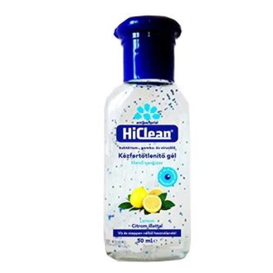 Kézfertőtlenítő gél - antibakteriális - 50 ml - HiClean Citrom (GC-50)