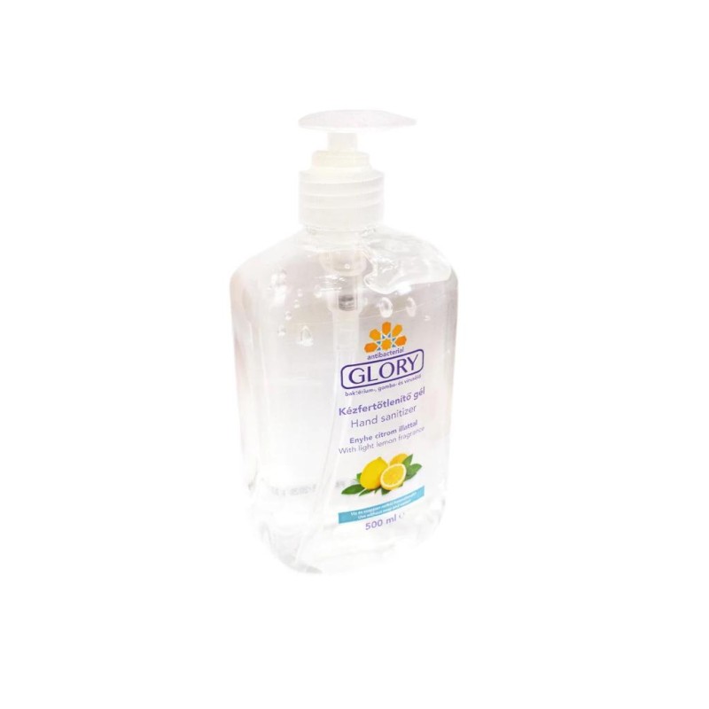 Kézfertőtlenítő gél - antibakteriális - 500 ml - PUMPÁS - Glory Citrom (GC-500)