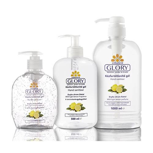 Kézfertőtlenítő gél - antibakteriális - 500 ml - PUMPÁS - Glory Citrom (GC-500)