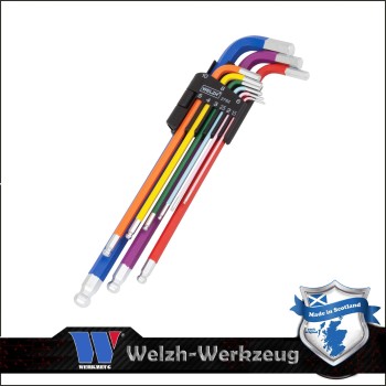 Imbuszkulcs klt. extra hosszú, gömbv. 1.5 - 10 mm - 9 r.- Welzh (2792-WW)