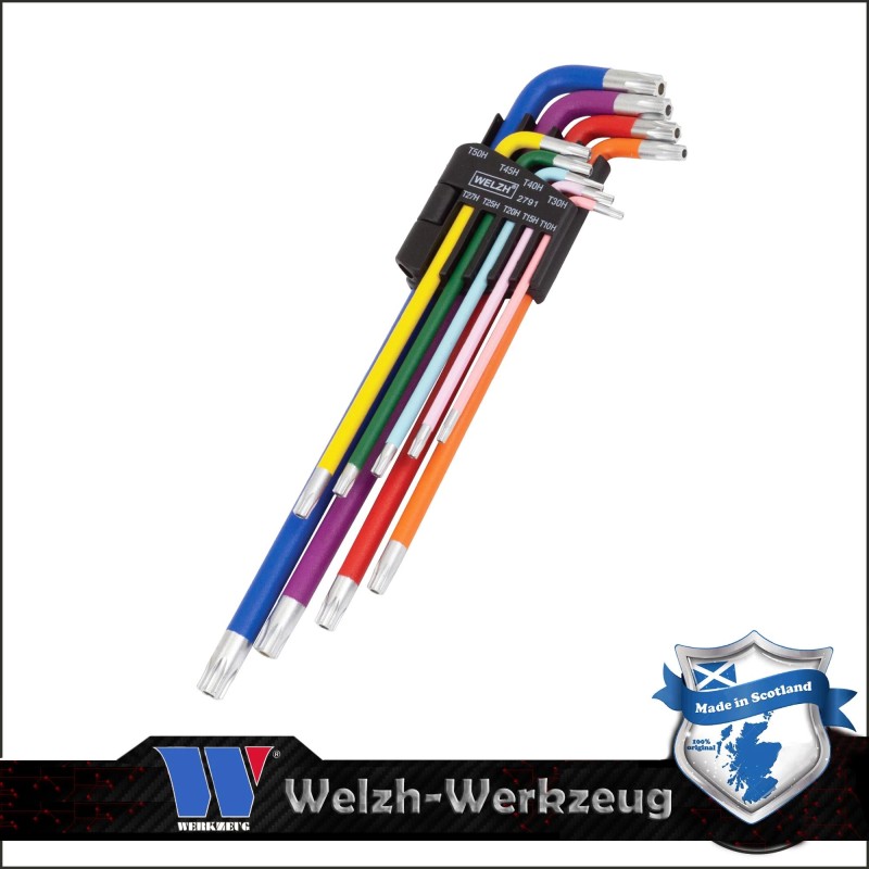 Torxkulcs klt. extra hosszú T10H - T50H - színes 9 r.- Welzh (2791-WW) Torxkulcs klt. extra hosszú T10H - T50H - színes 9 r.- Welzh (2791-WW)