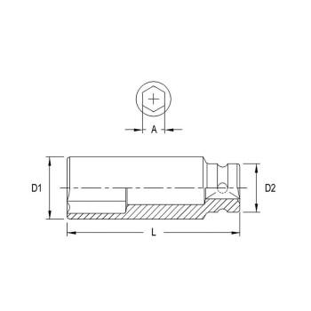 Légkulcsfej 1&quot; 6 l.h. 80-as Genius ( 849580 )