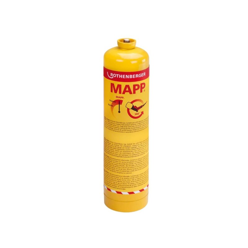Rothenberger MAPP-gáz EU nagynyomású 788 ml (035521‑C) – magas hőmérsékletű forrasztáshoz
