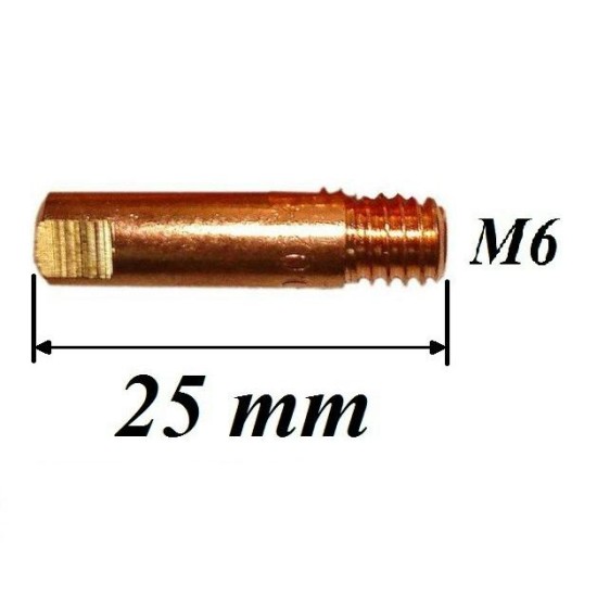 CO áramátadó fúvóka normál M6x25x6 mm x 1,0 mm (CO-F-M6x25x1.0)