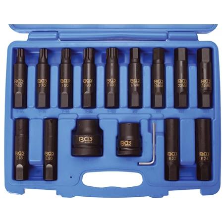 16 részes bitkészlet légkulcshoz, 3/4'', 1'', króm-molibdén (BGS-5246) 16 részes bitkészlet légkulcshoz, 3/4'', 1'', króm-molibdén (BGS-5246)