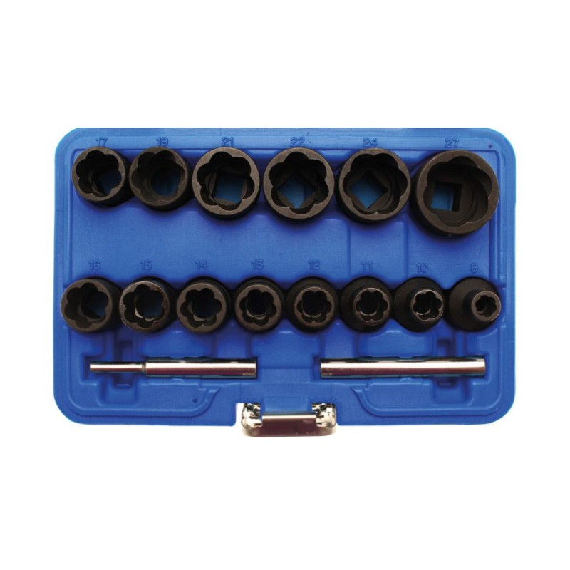 Levegős dugókulcs készlet sérült anyákhoz 8-27mm (BGS-5269) Levegős dugókulcs készlet sérült anyákhoz 8-27mm (BGS-5269)