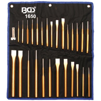 Véső, kiütő, pontozó készlet 28 részes (BGS-1650)