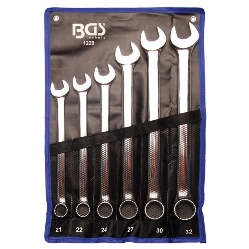 BGS Technic BGS‑1229 extra hosszú 6 részes csillag‑villás kulcskészlet 21–32 mm