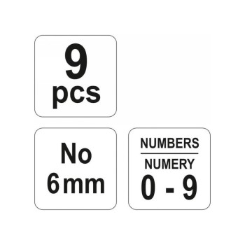 YATO Számbeütő készlet 6mm 9 részes (YT-6854)