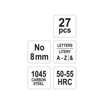 YATO Betübeütő készlet 8 mm 27 részes (YT-6863) YATO Betübeütő készlet 8 mm 27 részes (YT-6863)