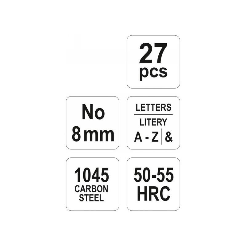 YATO Betübeütő készlet 8 mm 27 részes (YT-6863)