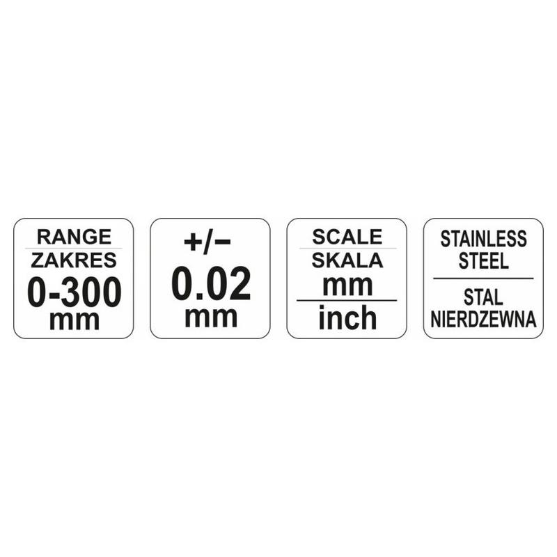 YATO Tolómérő 300/±0,02 mm (YT-72004) YATO Tolómérő 300/±0,02 mm (YT-72004)