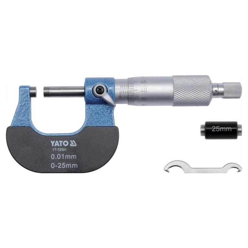 YATO YT-72301 mikrométer – mechanikus, 25–50 mm, ±0,01 mm
