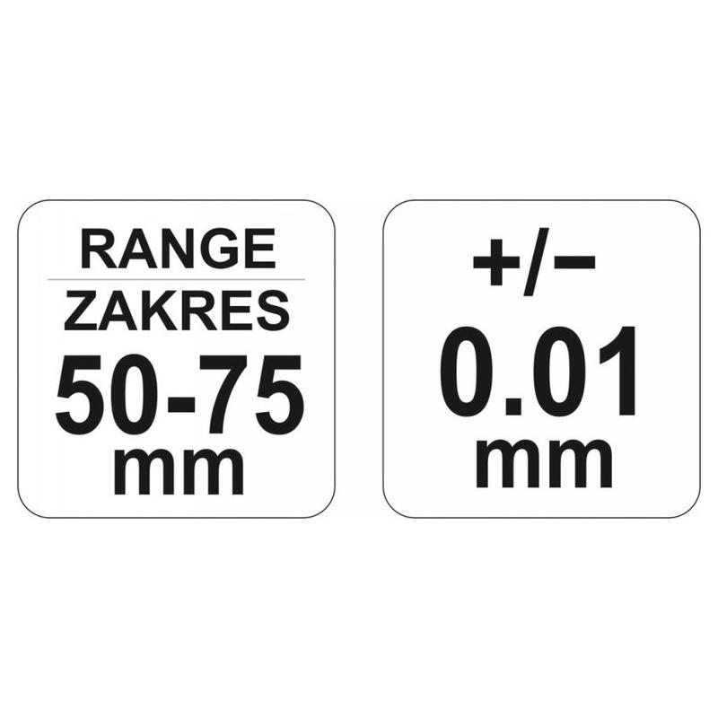 YATO Mikrométer 50-75 mm +/-0,01 mm mechanikus (YT-72302) YATO Mikrométer 50-75 mm +/-0,01 mm mechanikus (YT-72302)