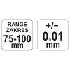 YATO mechanikus mikrométer YT‑72303 75–100 mm ±0,01 mm