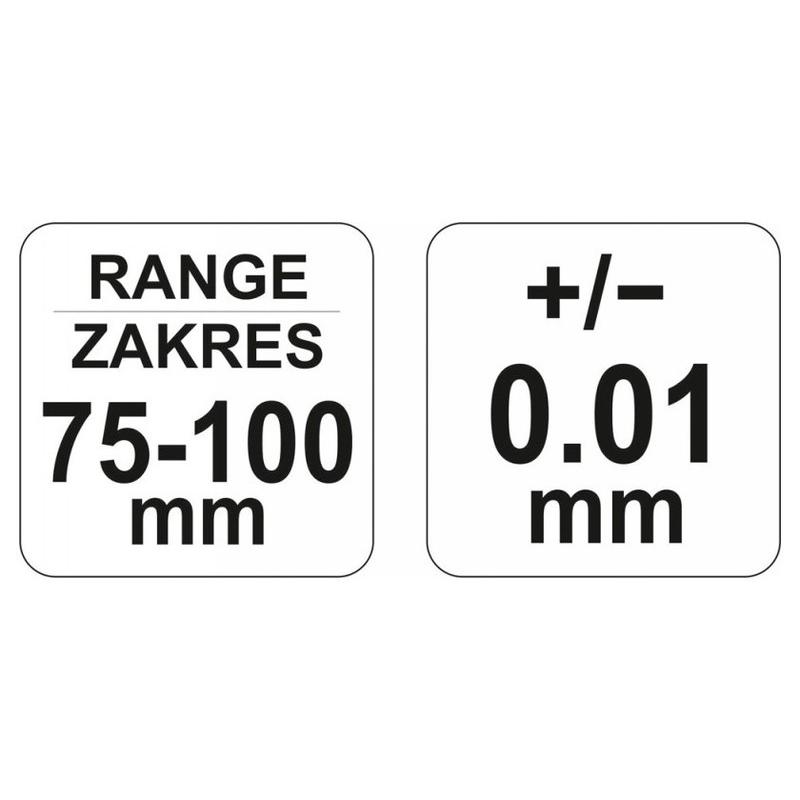 YATO mechanikus mikrométer YT‑72303 75–100 mm ±0,01 mm