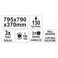 YATO Szerszámkocsi tálcás (YT-55210)