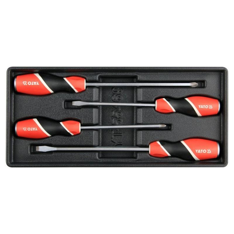 YATO Csavarhúzó készlet 4 részes üthető (fiókbetét) (YT-55469)