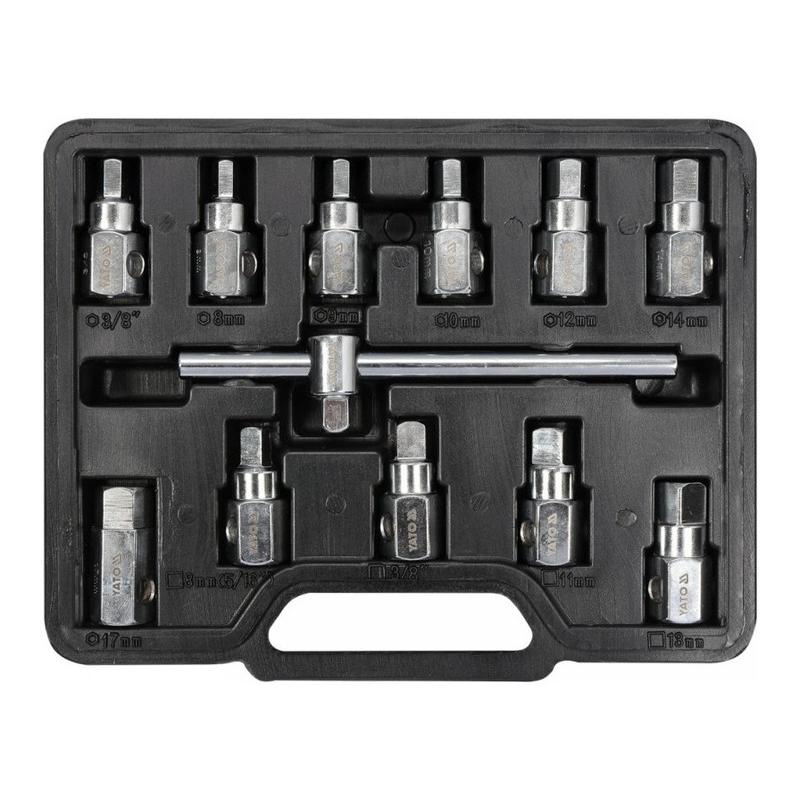 YATO Olajleeresztő kulcs készlet 12 részes 8-13 mm, 8-17 mm 3/8' (YT-0600)