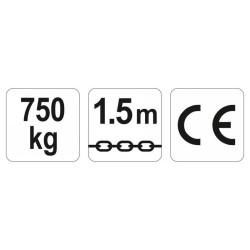 YATO 750 kg-os karos láncos emelő 1,5 méteres lánccal (YT-58962) YATO 750 kg-os karos láncos emelő 1,5 méteres lánccal (YT-58962)