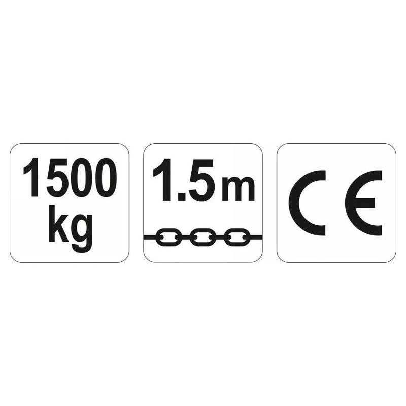 YATO Karos láncos emelő 1500 kg 1,5m (YT-58964) YATO Karos láncos emelő 1500 kg 1,5m (YT-58964)