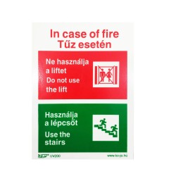 Tábla utánvilágítós öntapadós Tűz esetén ne használja 150x100 UV200 (MJ027) Tábla utánvilágítós öntapadós Tűz esetén ne használja 150x100 UV200 (MJ027)