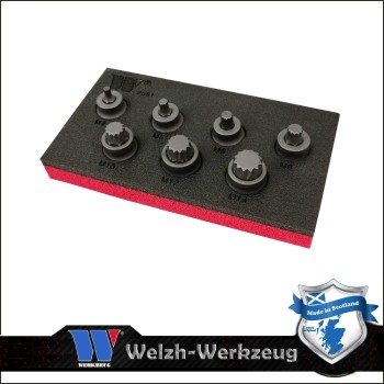 Rátűzőkulcs klt. 3/8" XZN Spline M4 - M14 -alacsony- Welzh (2551-WW)