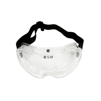 Védőszemüveg - víztiszta, széles látószögű gumi pántos EN166 - Laser (LAS-4394)