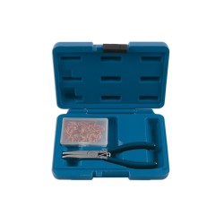 Fém kárpit-kapocs készlet 100 db kapocs + 1 db speciális fogó 178 mm (GUN-77164) Fém kárpit-kapocs készlet 100 db kapocs + 1 db speciális fogó 178 mm (GUN-77164)