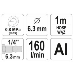 YATO Homokfúvó pisztoly tömlővel (YT-2375) YATO Homokfúvó pisztoly tömlővel (YT-2375)