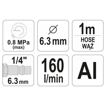 YATO Homokfúvó pisztoly tömlővel (YT-2375)