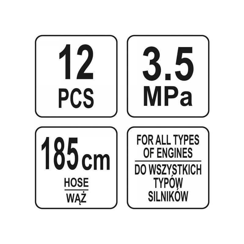 YATO Olajnyomásmérő készlet 12 részes (YT-73030)