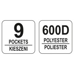 YATO Szerszámtáska csővázas 9 zsebes (YT-74371)