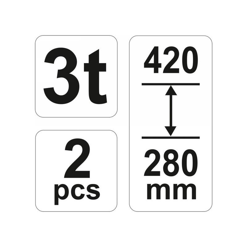 YATO YT‑17311 3 t tartóbak készlet (2 db) 280–420 mm