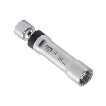 Gyújtógyertya csuklós toldat, tizenkétszögletű, tartórugóval , 10 mm (3/8') , 16 mm (BGS-2391) Gyújtógyertya csuklós toldat, tizenkétszögletű, tartórugóval , 10 mm (3/8') , 16 mm (BGS-2391)