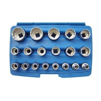 „Gear Lock” dugókulcs készlet 1/2", 12 szögű, 19 részes (BGS-2152)