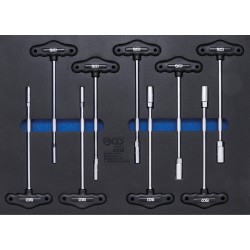 Műhelykocsi-betét 3/3: T-fogantyús dugókulcskészlet , 9 darabos (BGS-4013) Műhelykocsi-betét 3/3: T-fogantyús dugókulcskészlet , 9 darabos (BGS-4013)