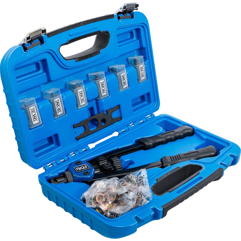 BGS-408 szegecsanya-fogó készlet M3-M10 68 darabos alumínium acél