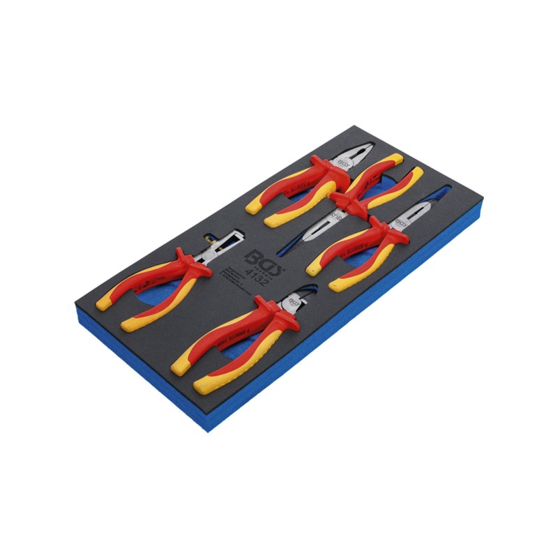 Műhelykocsi-betét 1/3: VDE szigetelt fogó készlet , 5 darabos (BGS-4132) Műhelykocsi-betét 1/3: VDE szigetelt fogó készlet , 5 darabos (BGS-4132)