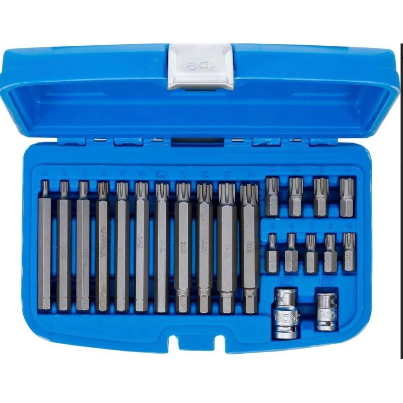 Behajtófej készlet , Külső hatszögletű 10 mm (3/8') , Ékprofil (Ribe) , 22 darabos (BGS-5013) Behajtófej készlet , Külső hatszögletű 10 mm (3/8') , Ékprofil (Ribe) , 22 darabos (BGS-5013)