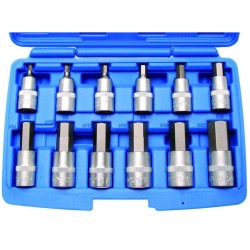 Behajtófej-készlet , 12,5 mm (1/2') , Belső hatszögletű , 12 darabos (BGS-5052)