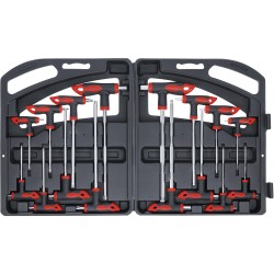Csavarhúzó készlet T-fogantyúval és oldalpengével , belső hatszögletű/T-profil (Torx) , 16 darabos (BGS-90) Csavarhúzó készlet T-fogantyúval és oldalpengével , belső hatszögletű/T-profil (Torx) , 16 darabos (BGS-90)