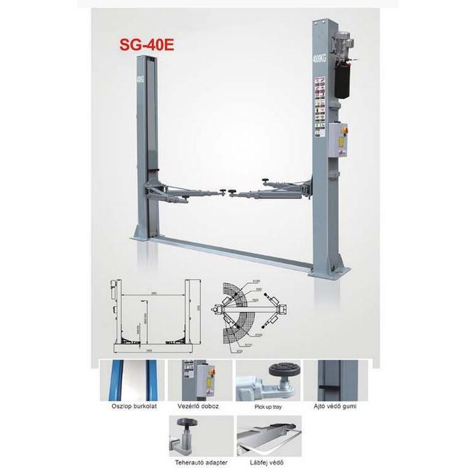 Smart S‑40E kétoszlopos aszimmetrikus gépkocsiemelő 4 t teherbírással Smart S‑40E kétoszlopos aszimmetrikus gépkocsiemelő 4 t teherbírással