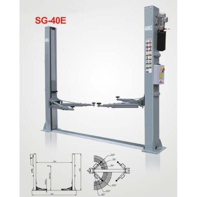 Smart S‑40E kétoszlopos aszimmetrikus gépkocsiemelő 4 t teherbírással Smart S‑40E kétoszlopos aszimmetrikus gépkocsiemelő 4 t teherbírással