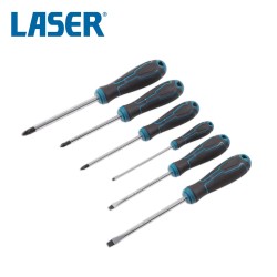Csavarhúzó készlet - 6 részes - Lapos:3-5-6 + Pz1-2-3 - Laser (LAS-7613) Csavarhúzó készlet - 6 részes - Lapos:3-5-6 + Pz1-2-3 - Laser (LAS-7613)