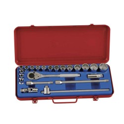 Dugókulcs klt. 1/2" 22 db-os 8-32 mm, 12 szögű Genius (TW-422M1)