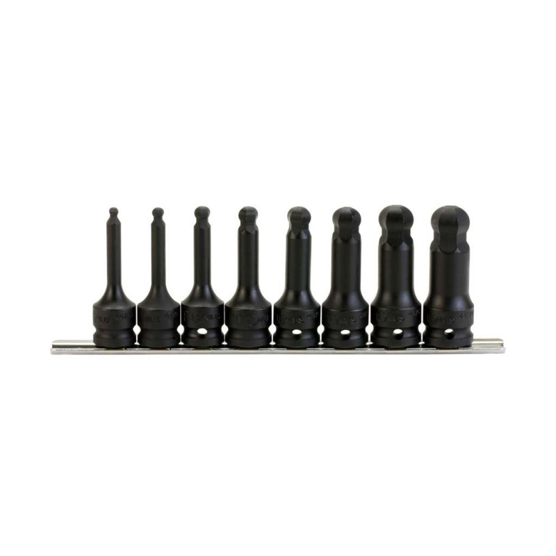 Légkulcs imbuszfej klt. 1/2" 5-19 mm 8 db-os gömbölyű Genius (WH-408MD)